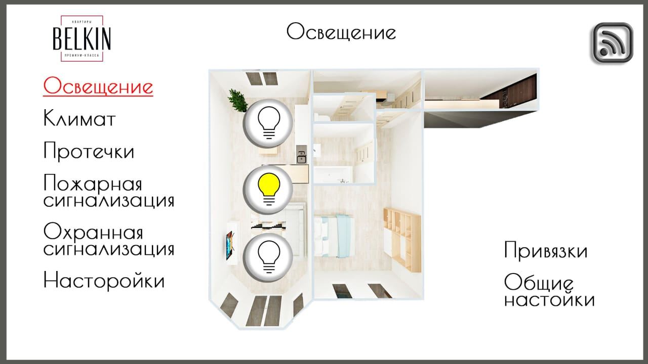 Интерфейс для системы автоматизация жилого комплекса